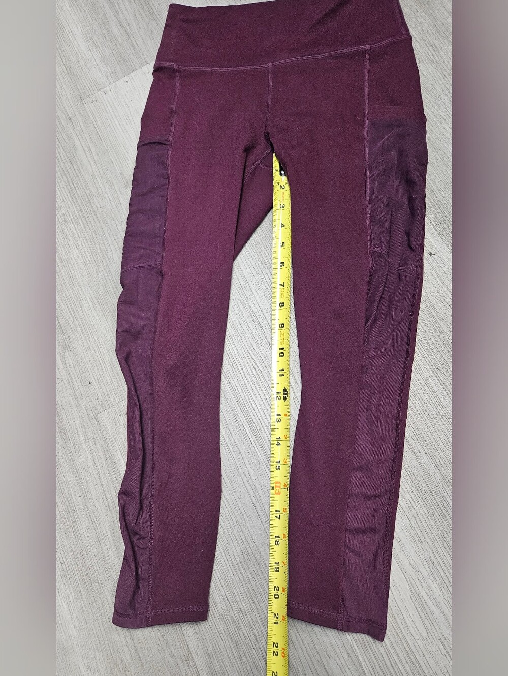 Fabletics Powerhold Leggings in Burgundy Maroon Leggings Mesh Pockets Size Small - Picture 5 of 7